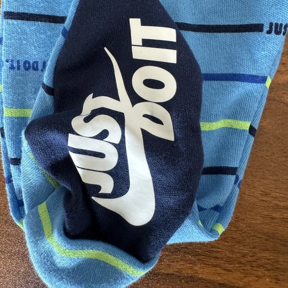 Nike Kids Blue and Black Striped Footie Size 6 Months NWT - Picture 5 of 7